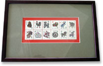中国首套生肖邮票珍藏镜框